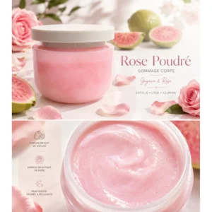 gommage corps rose poudre